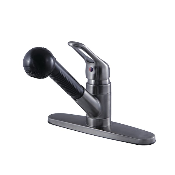 Pull-Out Kitchen Kitchen Faucet, Black Stainless